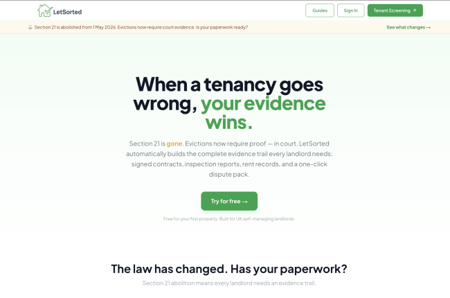 Property management software for private landlords